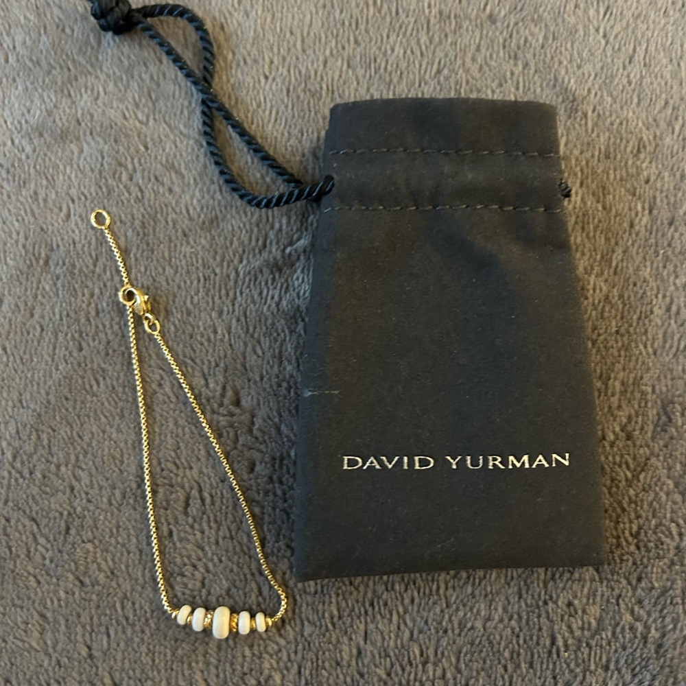 DAVID YURMAN 18k Gold Station Chain Bracelet - 100% Authentic